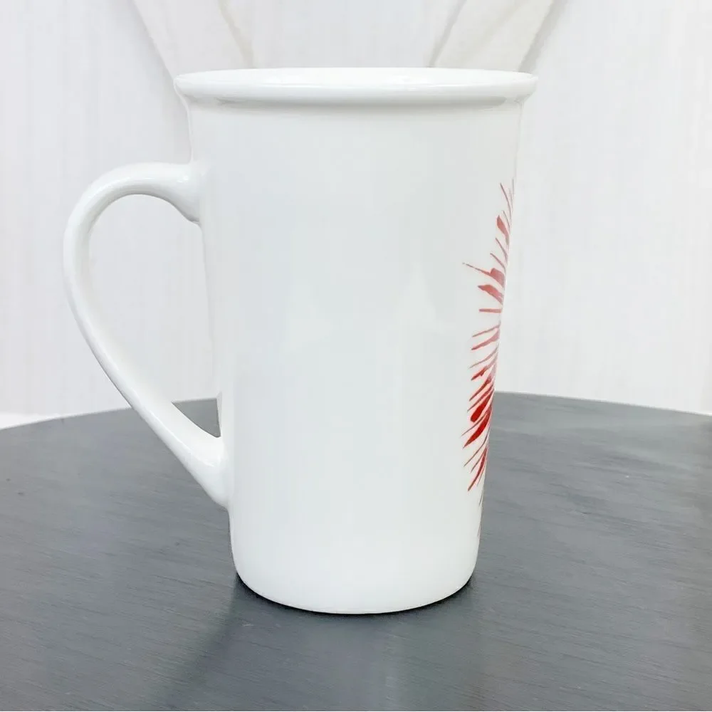 Starbucks Starburst 2014 Holiday Mug White Red 12OZ‎